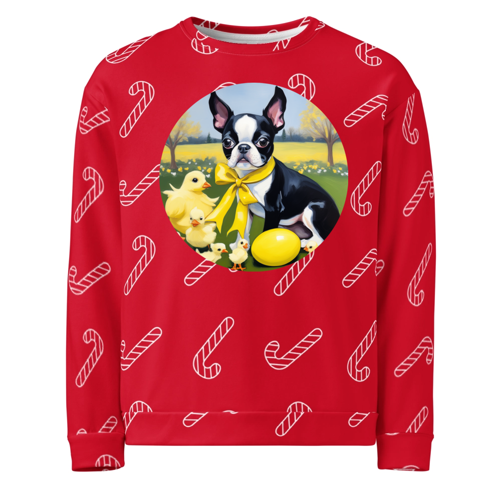 PugMug Custom Boston Terrier Ugly Christmas Sweatshirt