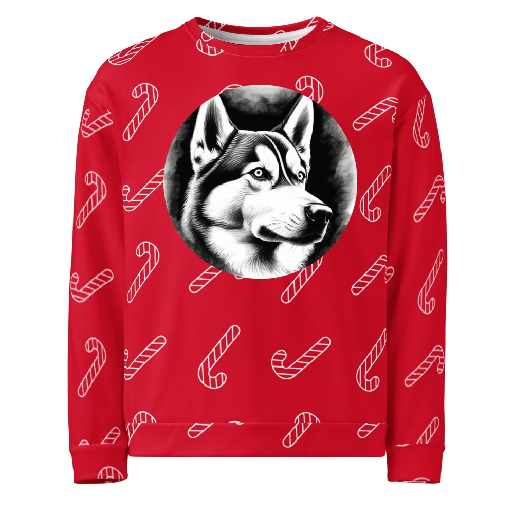 PugMug Custom Siberian Husky Ugly Christmas Sweatshirt