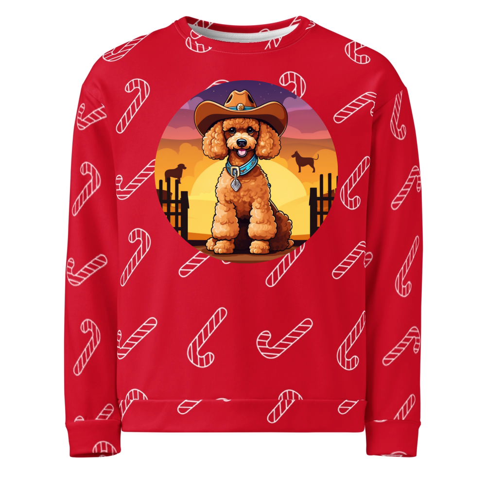 PugMug Custom Tan Poodle Ugly Christmas Sweatshirt