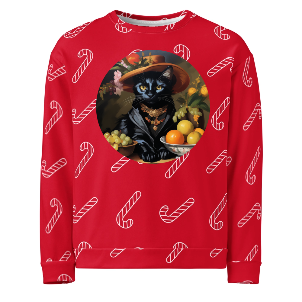 PugMug Custom Black Companion Cat Ugly Christmas Sweatshirt