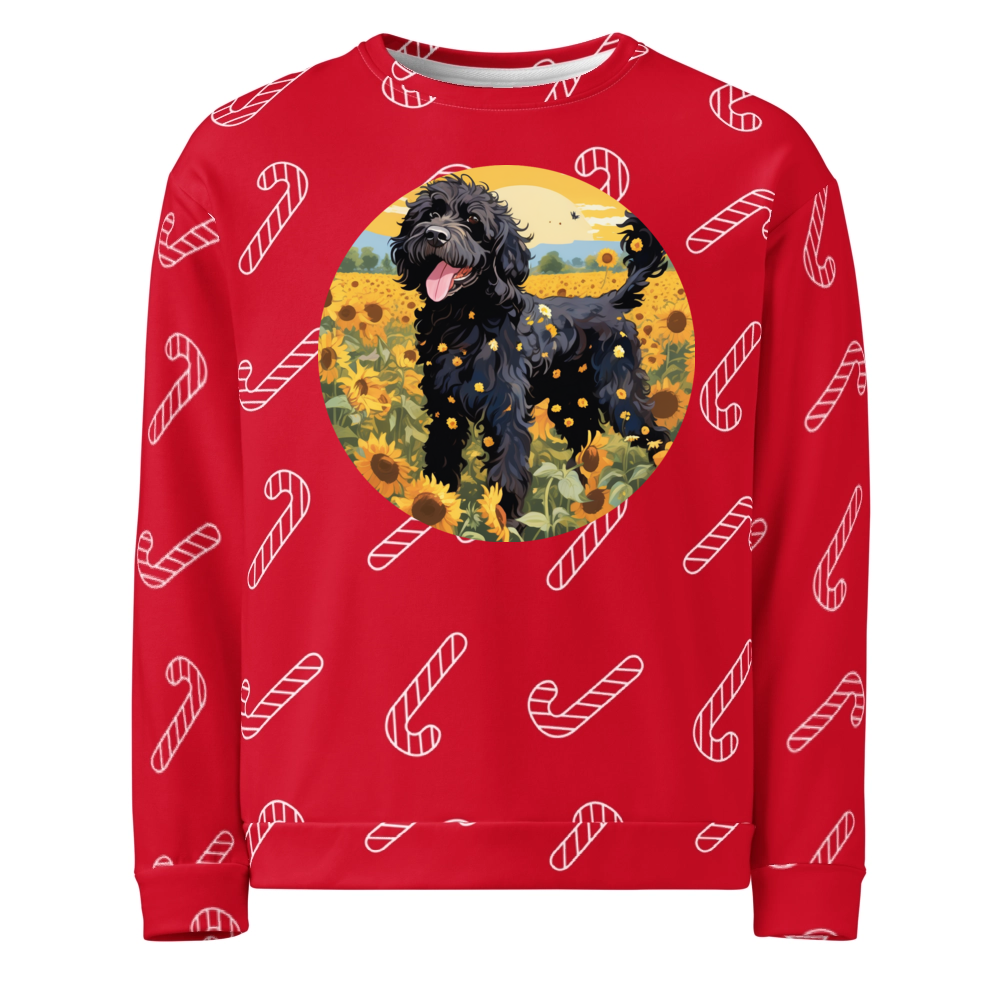 PugMug Custom Portuguese Water Dog Ugly Christmas Sweatshirt