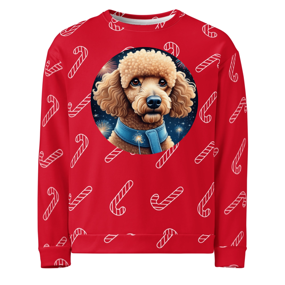 PugMug Custom Tan Poodle Ugly Christmas Sweatshirt