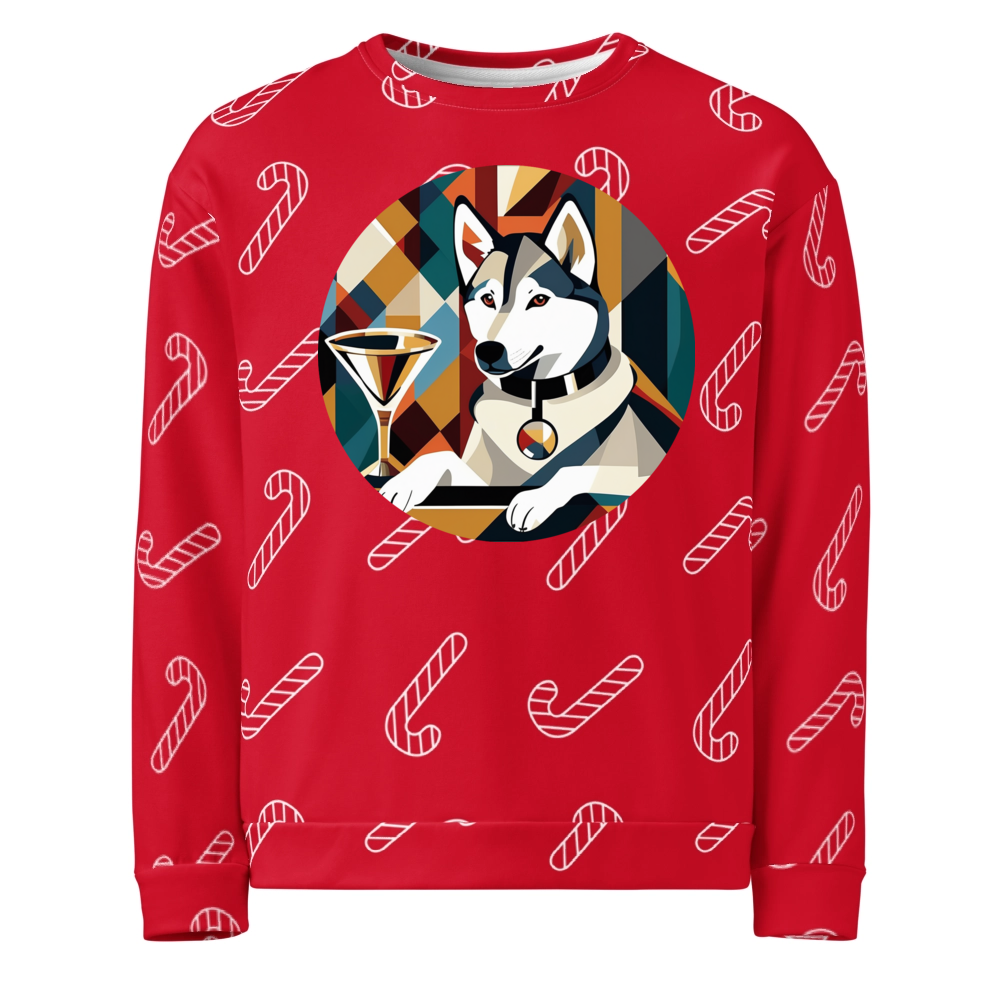 PugMug Custom Siberian Husky Ugly Christmas Sweatshirt