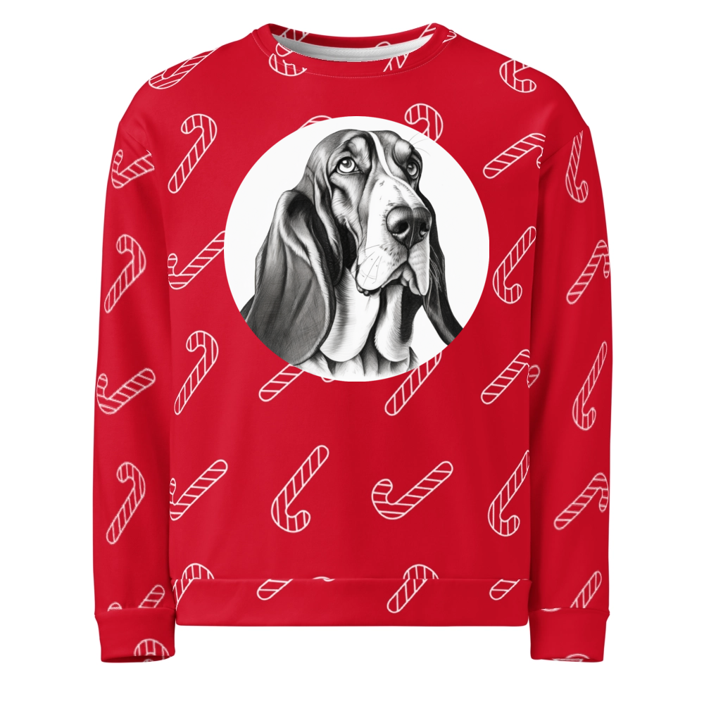 PugMug Custom Basset Hound Ugly Christmas Sweatshirt