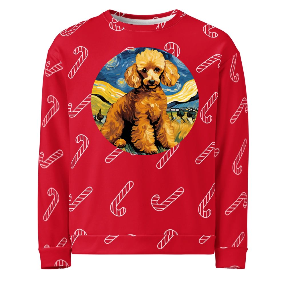 PugMug Custom Tan Poodle Ugly Christmas Sweatshirt