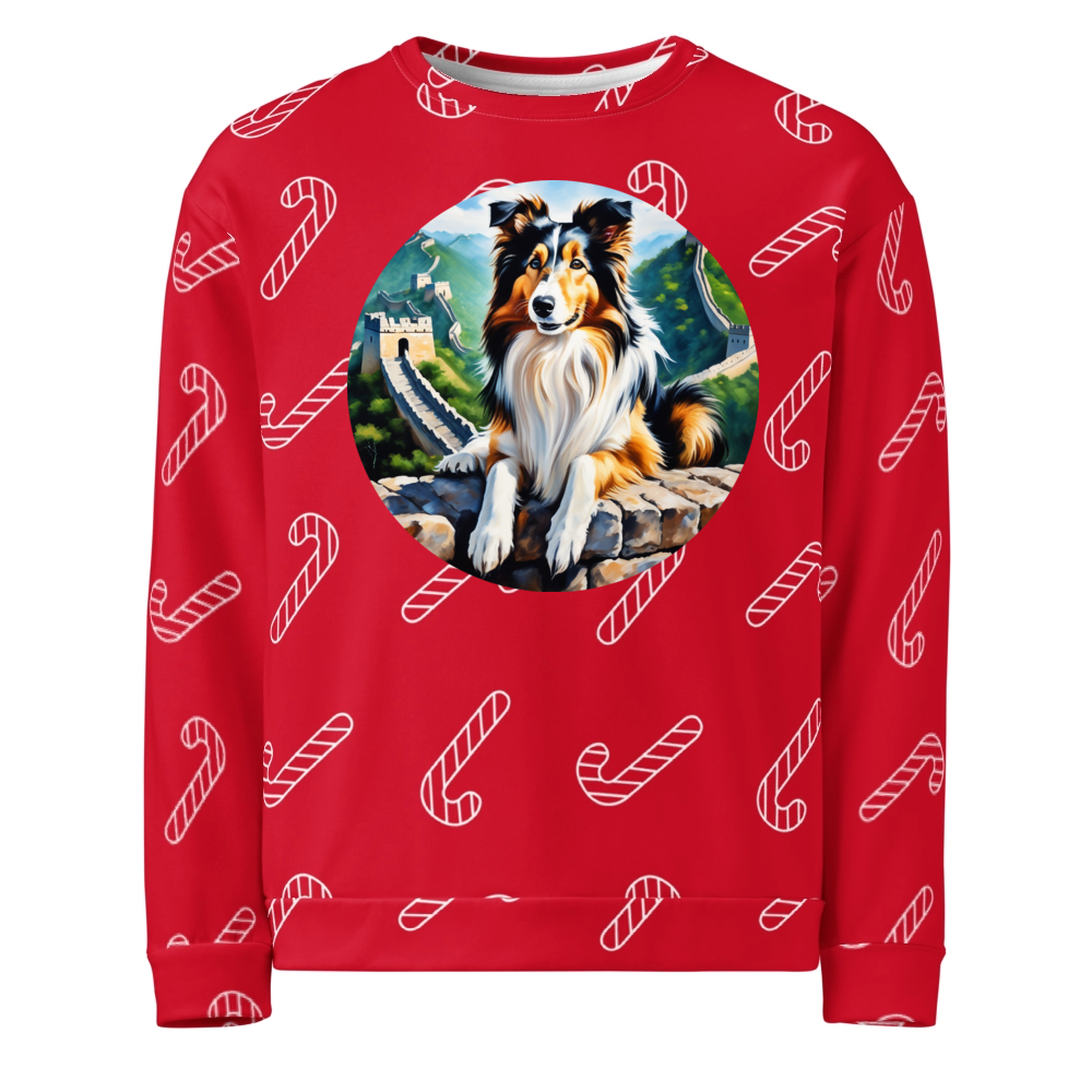 PugMug Custom Collie Ugly Christmas Sweatshirt
