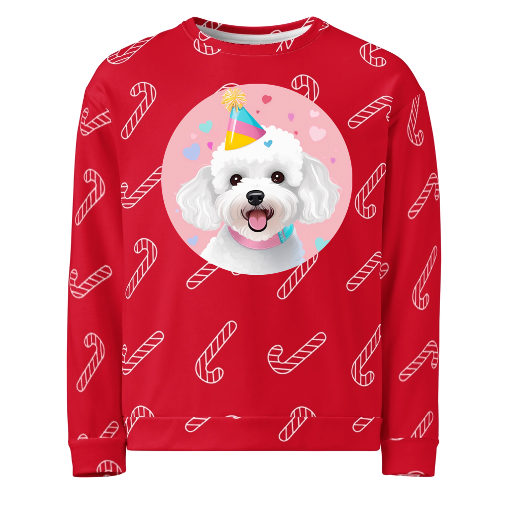 PugMug Custom Bichons Frise Ugly Christmas Sweatshirt