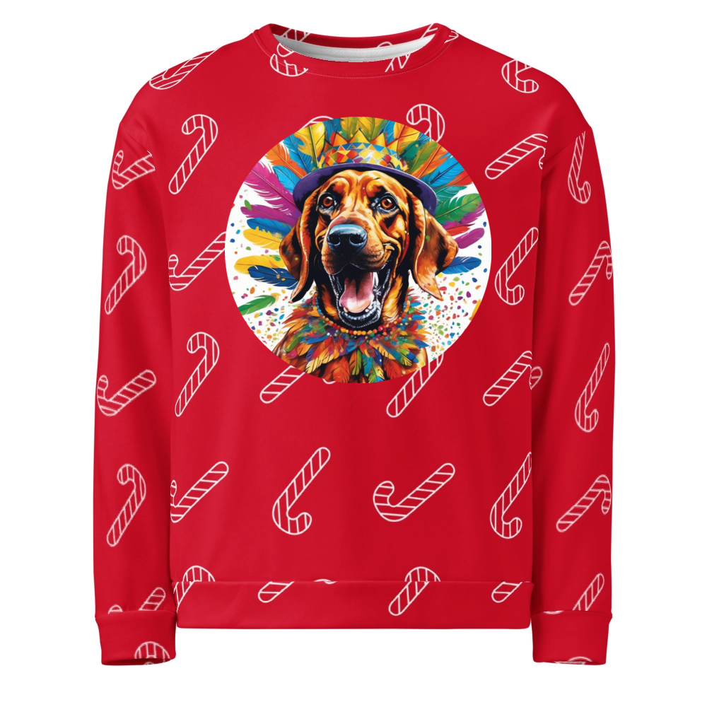 PugMug Custom Bloodhound Ugly Christmas Sweatshirt