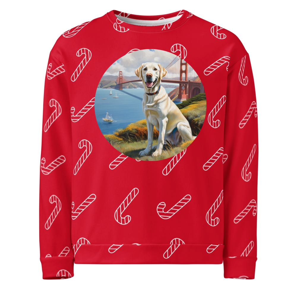 PugMug Custom White Labrador Retriever Ugly Christmas Sweatshirt