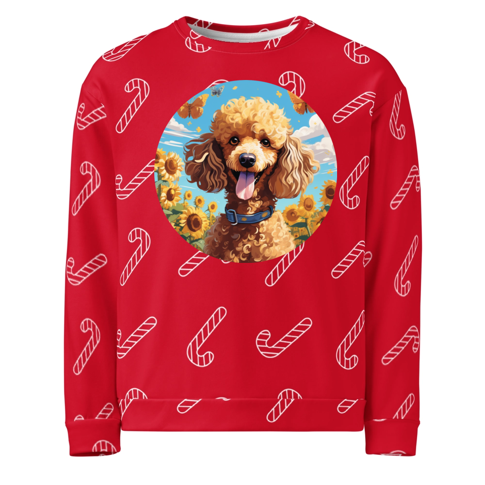 PugMug Custom Tan Poodle Ugly Christmas Sweatshirt