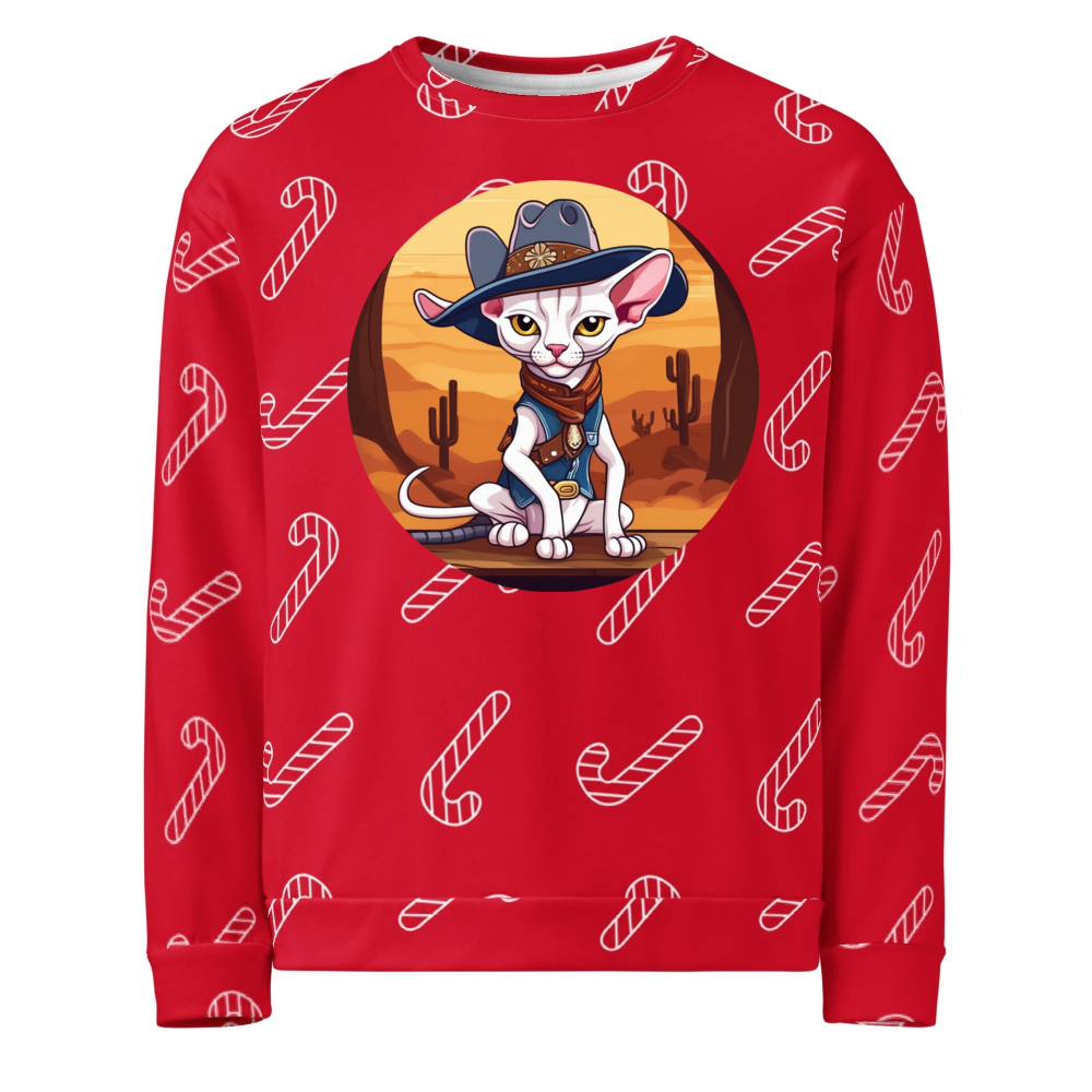 PugMug Custom White Sphynx Cat Ugly Christmas Sweatshirt