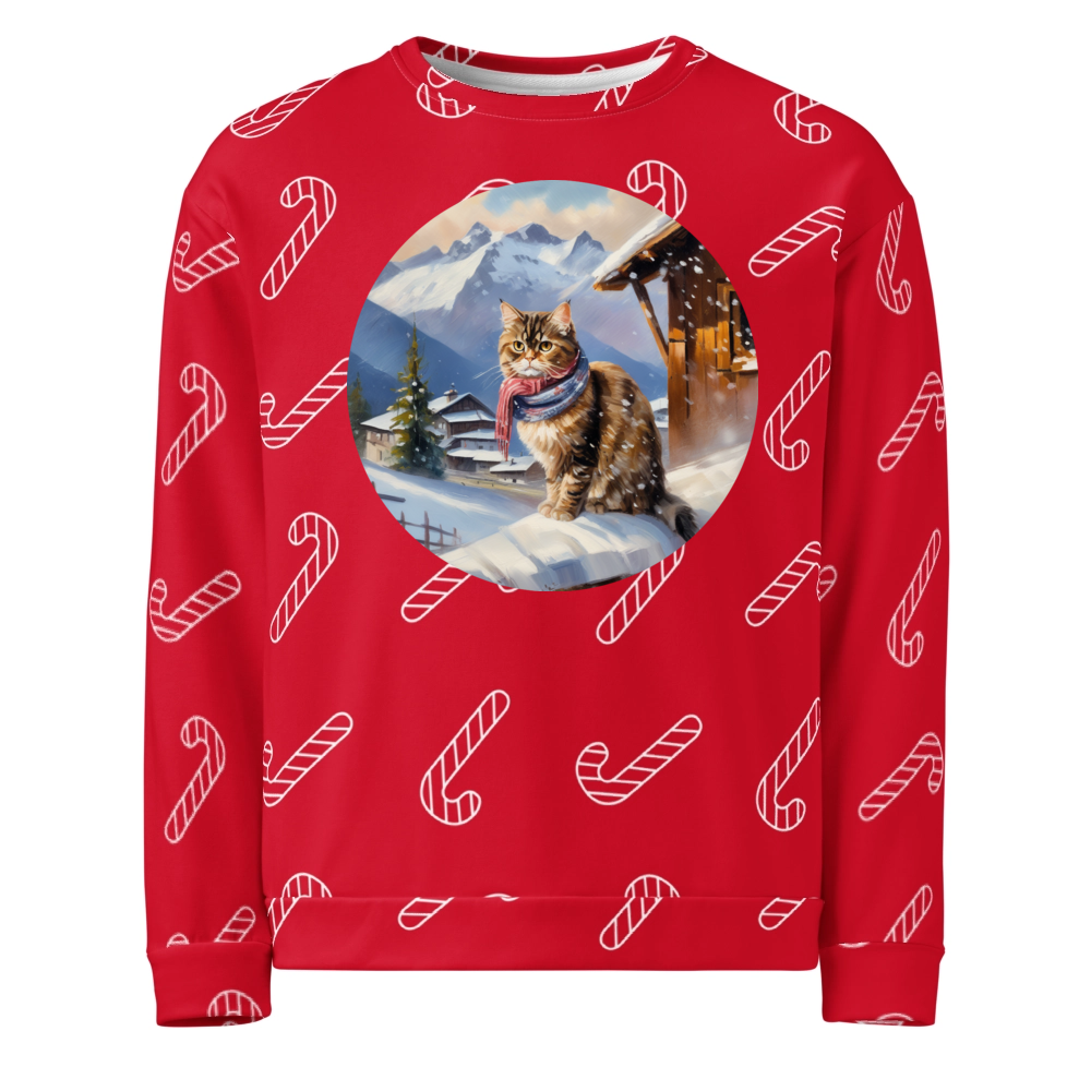 PugMug Custom Tabby Persian Cat Ugly Christmas Sweatshirt