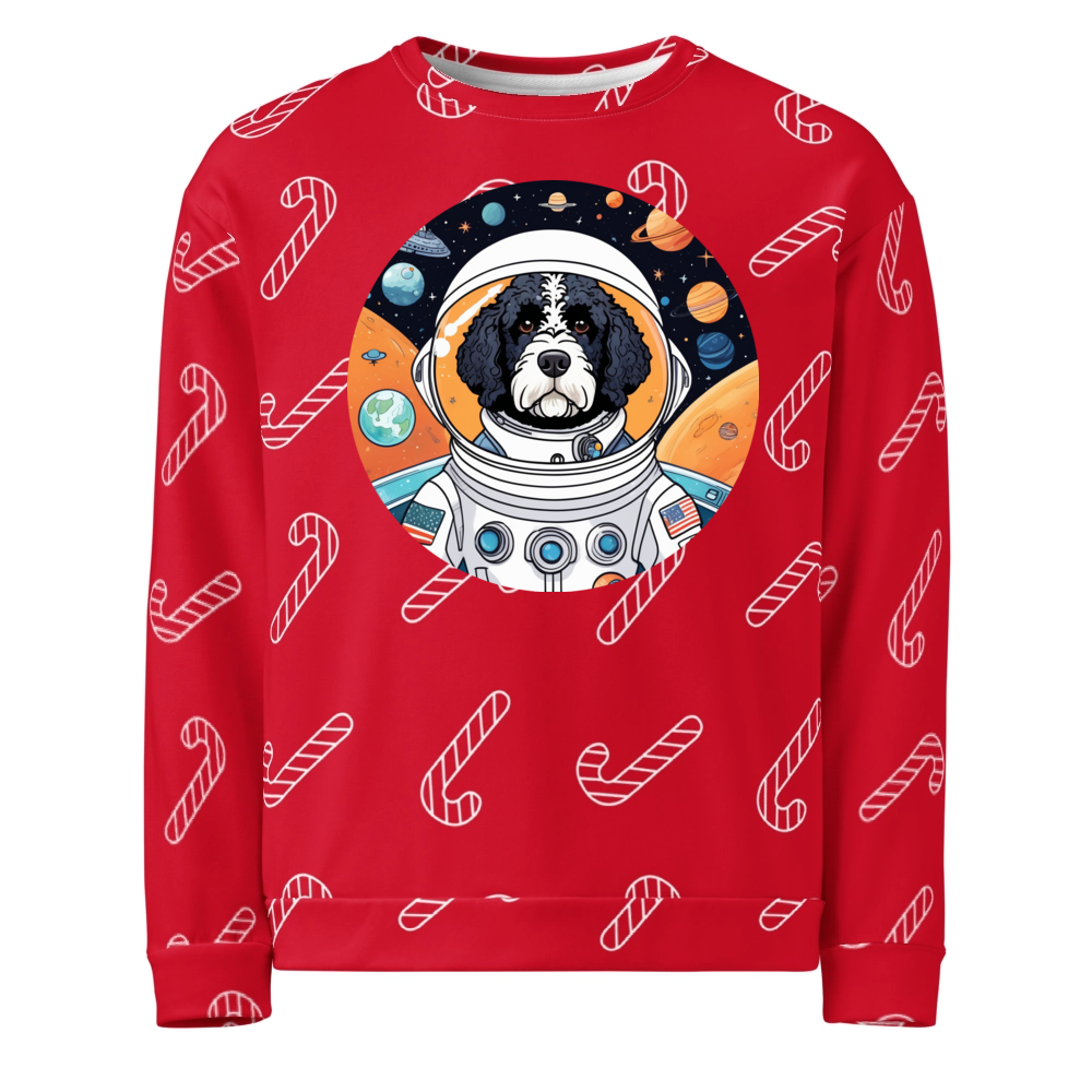 PugMug Custom Portuguese Water Dog Ugly Christmas Sweatshirt