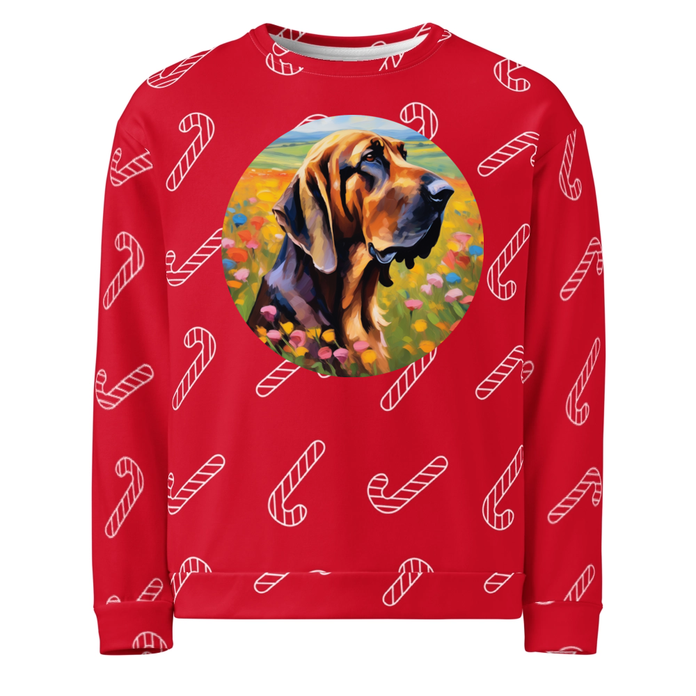 PugMug Custom Bloodhound Ugly Christmas Sweatshirt