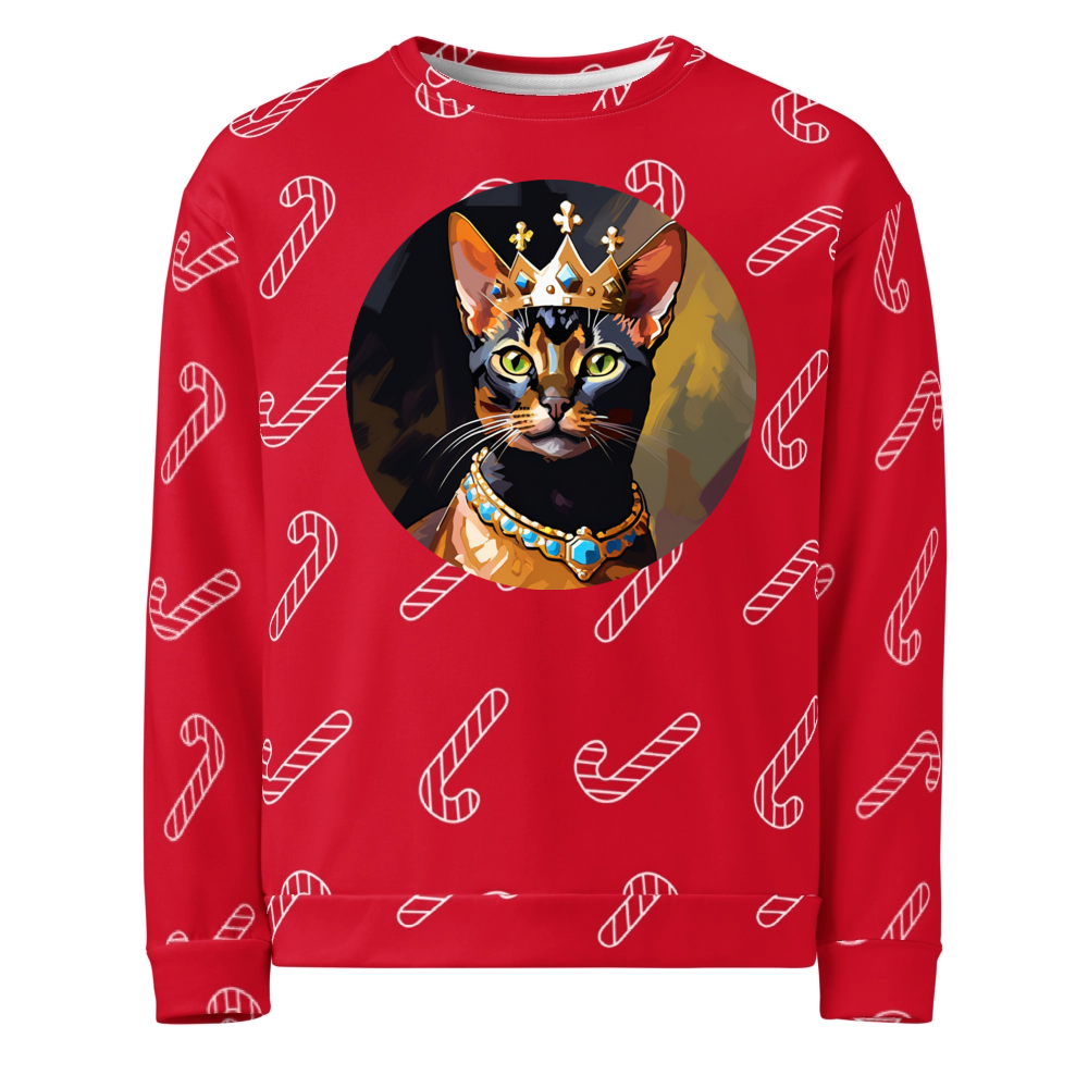PugMug Custom Black Abyssinian Cat Ugly Christmas Sweatshirt