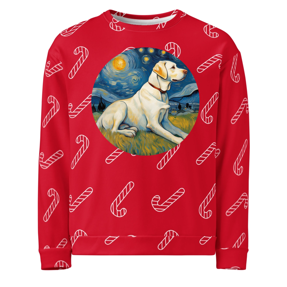 PugMug Custom White Labrador Retriever Ugly Christmas Sweatshirt