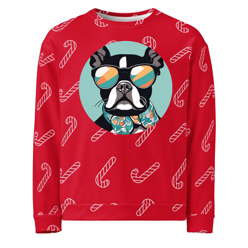 PugMug Custom Boston Terrier Ugly Christmas Sweatshirt