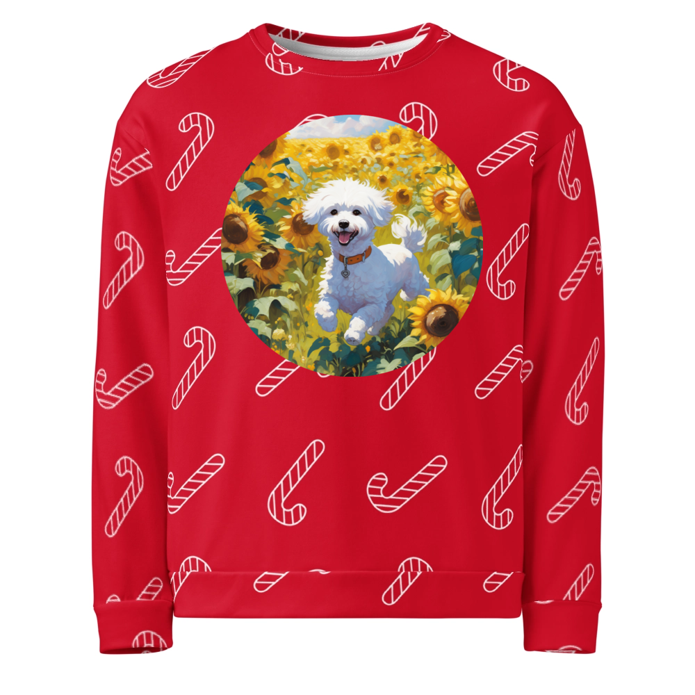 PugMug Custom Bichons Frise Ugly Christmas Sweatshirt
