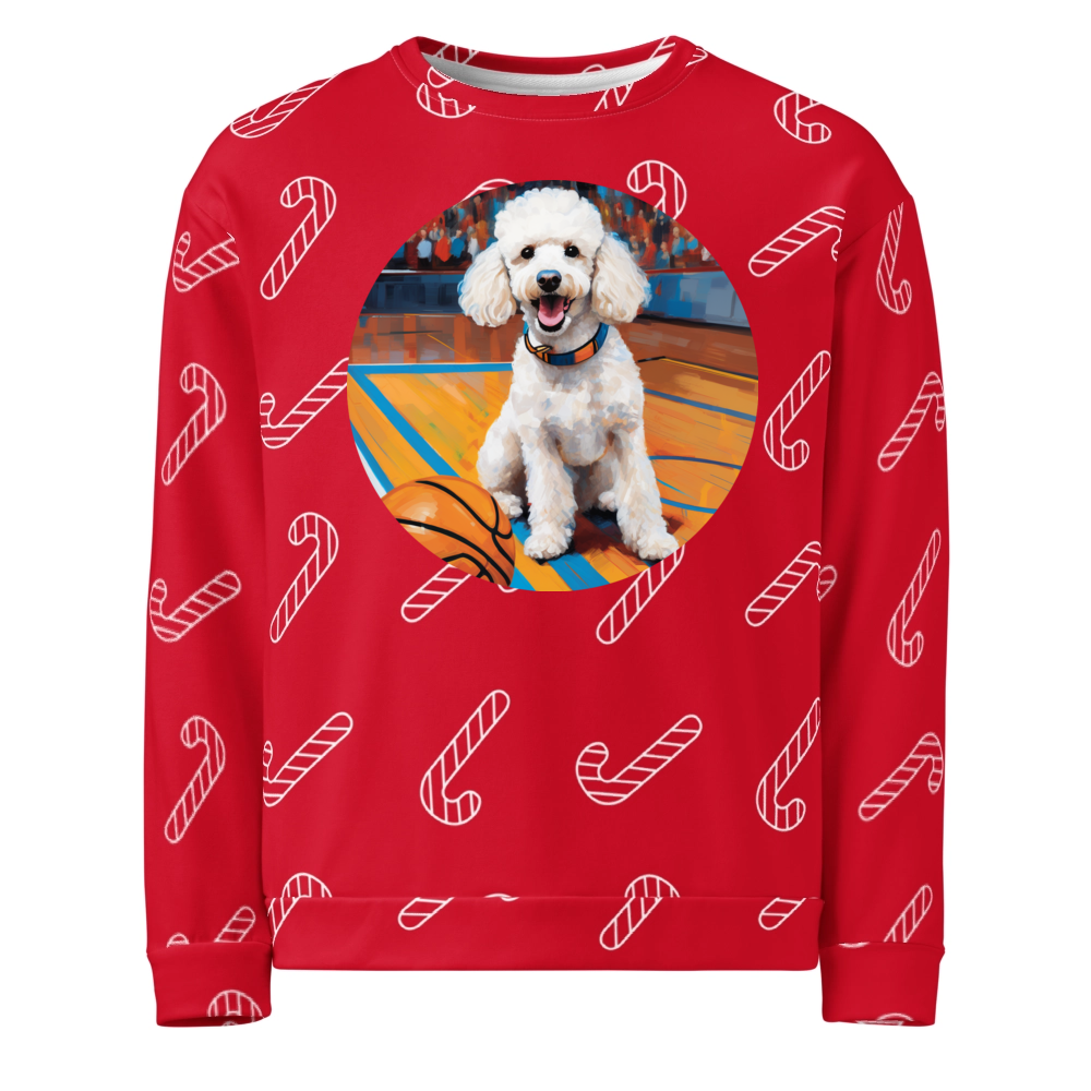 PugMug Custom White Poodle Ugly Christmas Sweatshirt