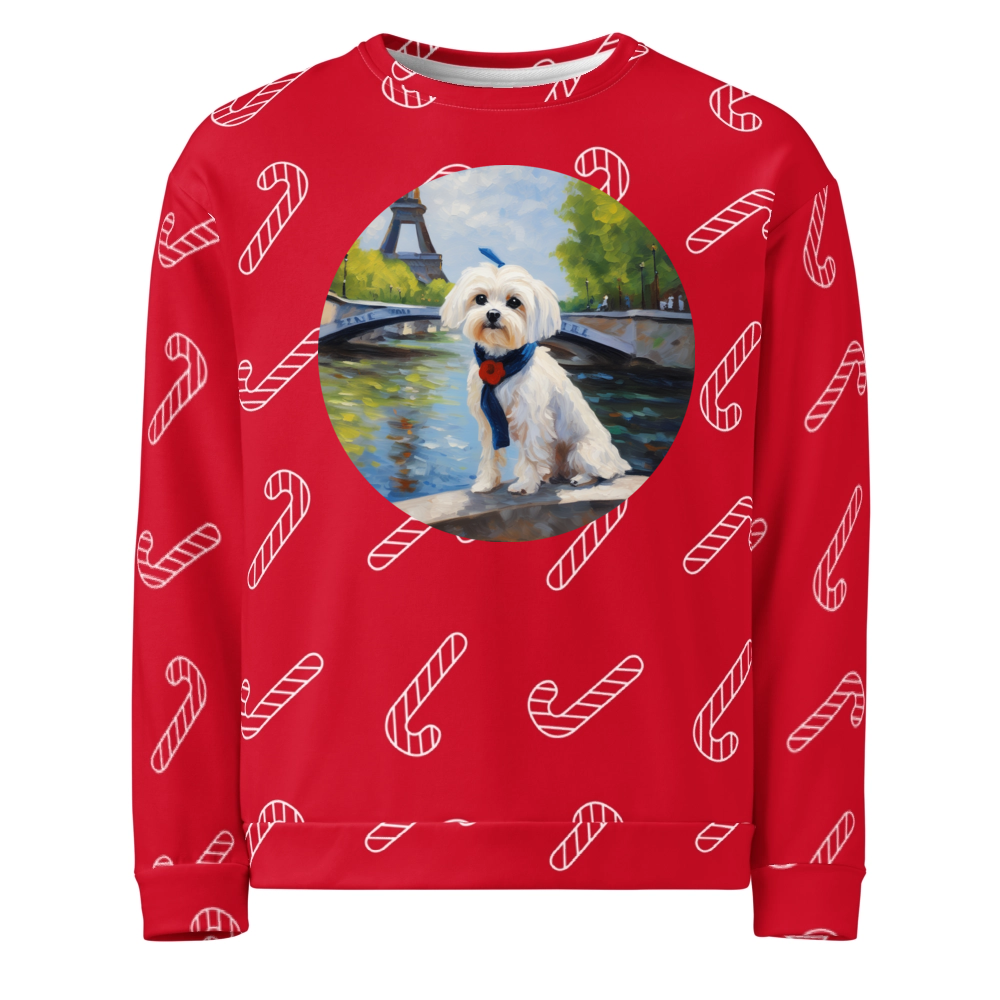 PugMug Custom Maltese Dog Ugly Christmas Sweatshirt