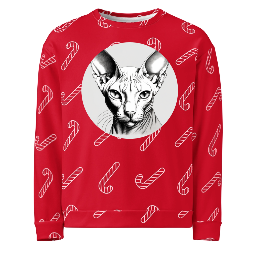 PugMug Custom White Sphynx Cat Ugly Christmas Sweatshirt