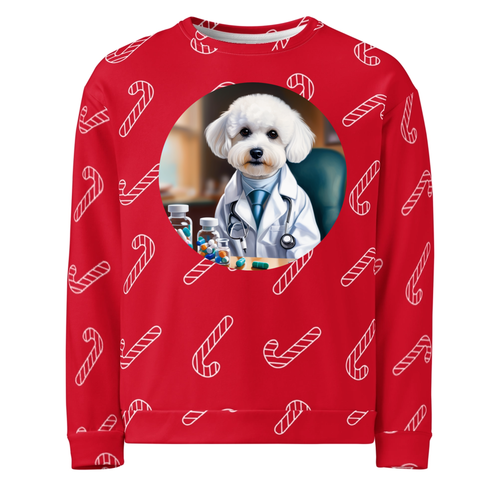 PugMug Custom Bichons Frise Ugly Christmas Sweatshirt