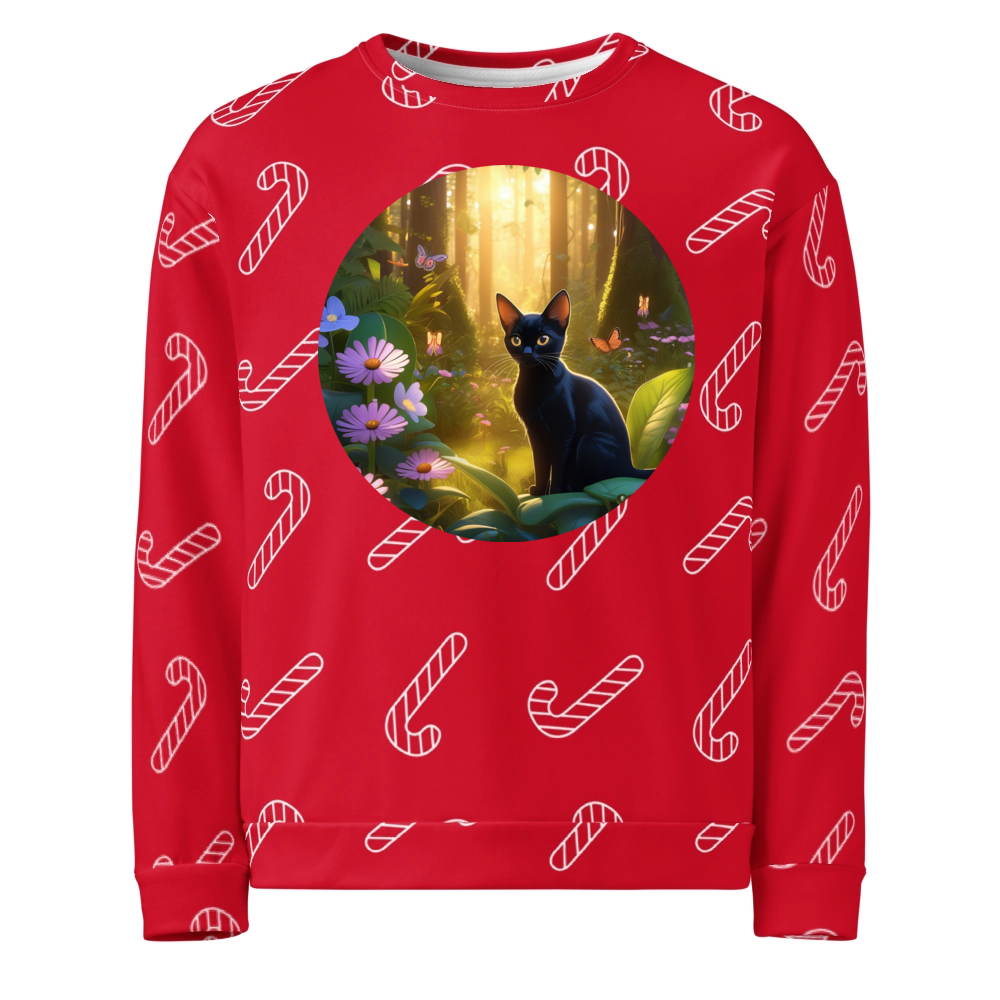 PugMug Custom Black Abyssinian Cat Ugly Christmas Sweatshirt