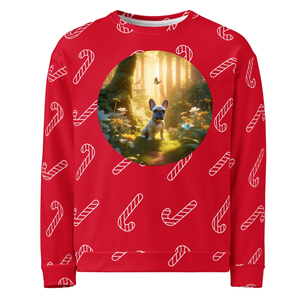 PugMug Custom Tan French Bulldog Ugly Christmas Sweatshirt