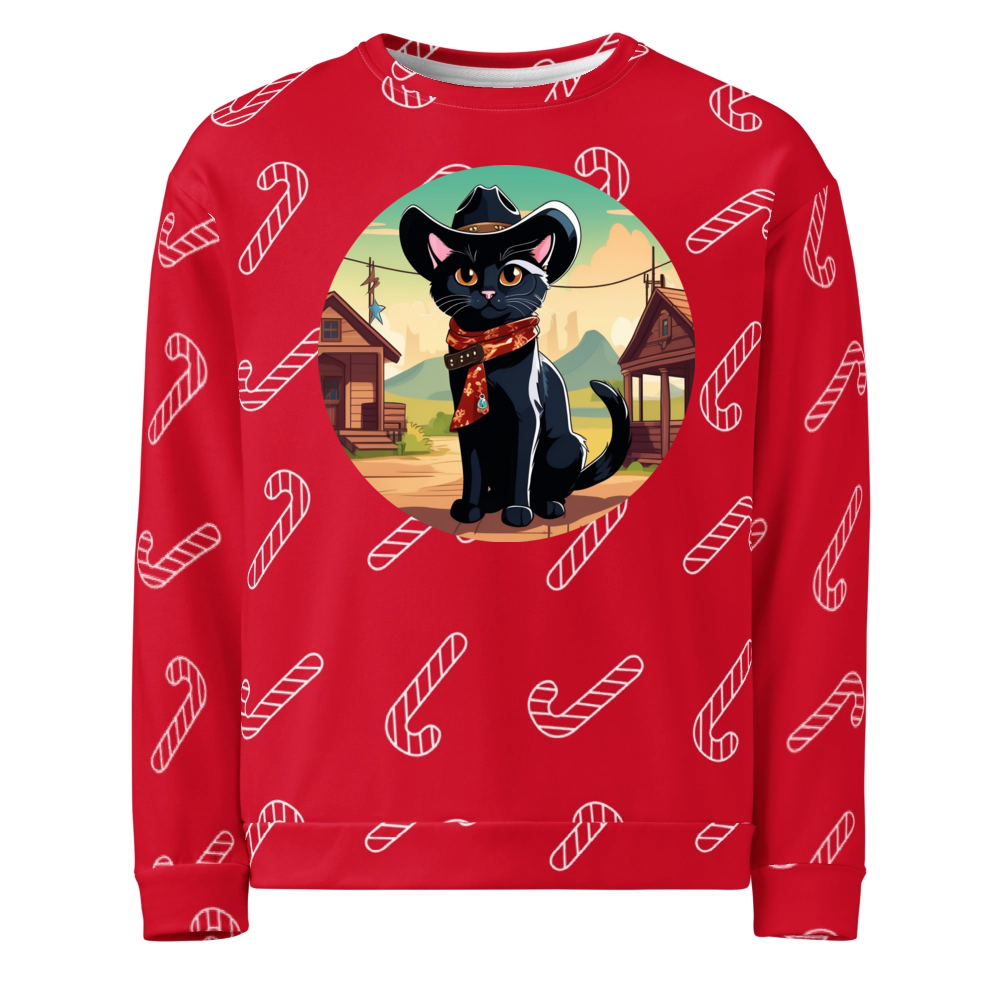 PugMug Custom Black Companion Cat Ugly Christmas Sweatshirt