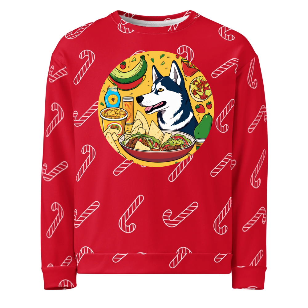 PugMug Custom Siberian Husky Ugly Christmas Sweatshirt