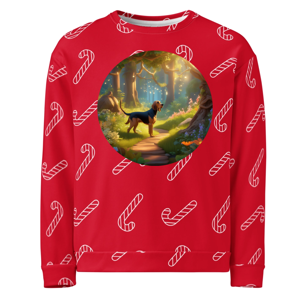 PugMug Custom Bloodhound Ugly Christmas Sweatshirt