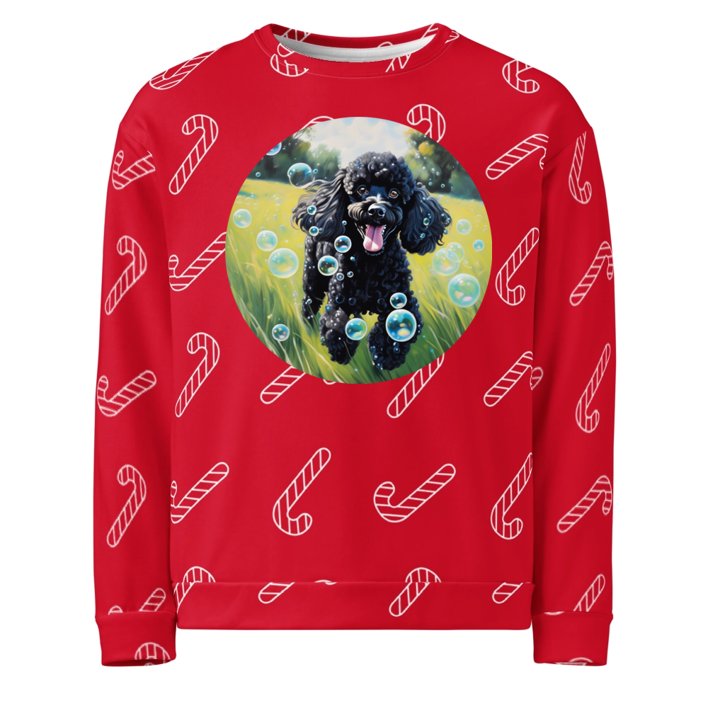 PugMug Custom Black Poodle Ugly Christmas Sweatshirt
