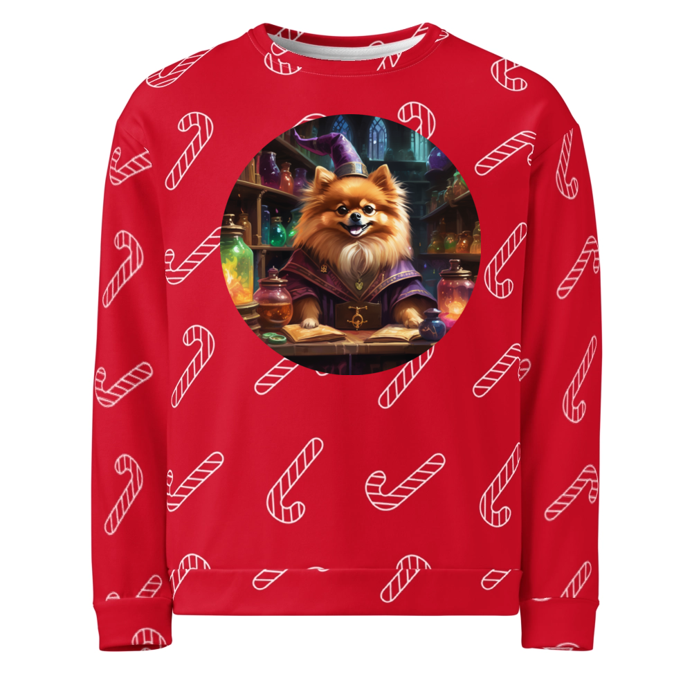 PugMug Custom Tan Pomeranian Ugly Christmas Sweatshirt
