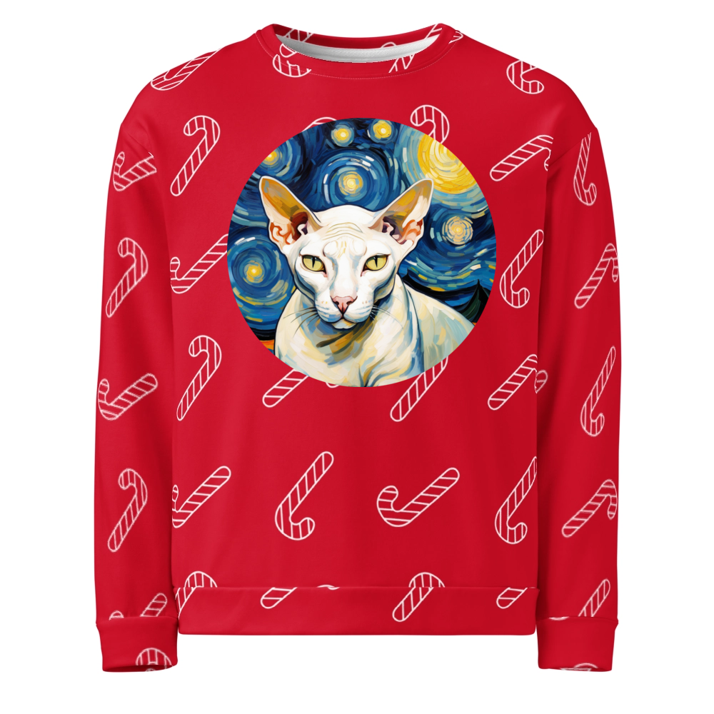 PugMug Custom White Sphynx Cat Ugly Christmas Sweatshirt