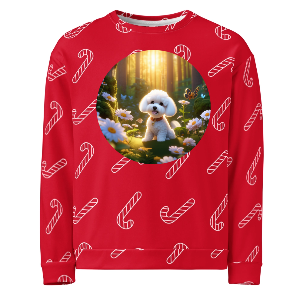 PugMug Custom Bichons Frise Ugly Christmas Sweatshirt