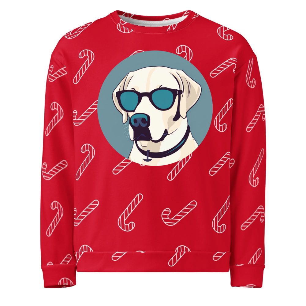 PugMug Custom White Labrador Retriever Ugly Christmas Sweatshirt