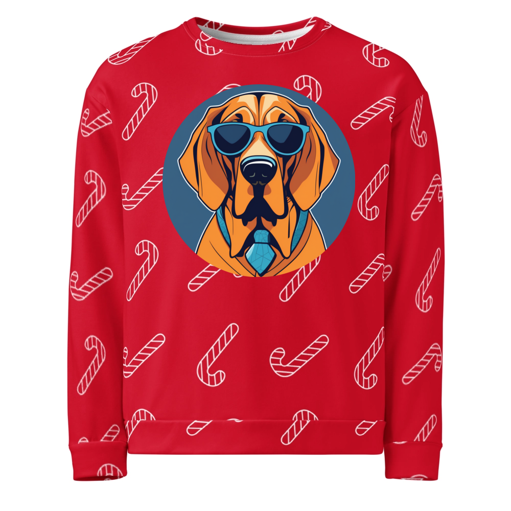 PugMug Custom Bloodhound Ugly Christmas Sweatshirt