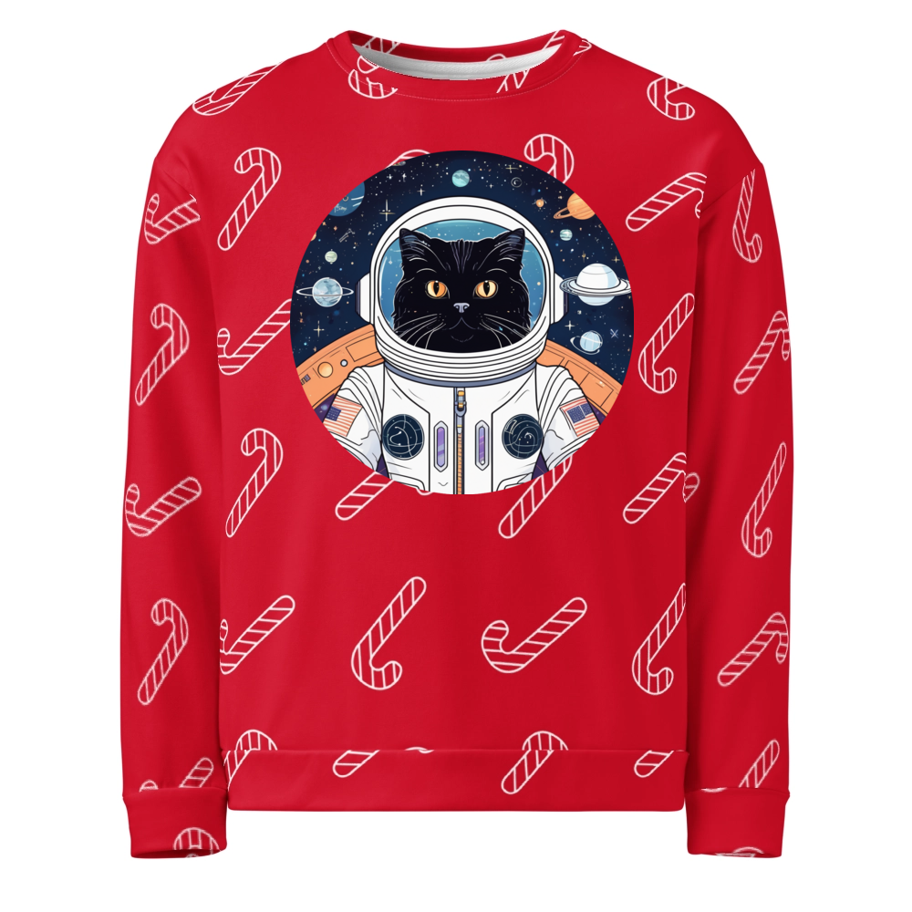 PugMug Custom Black Persian Cat Ugly Christmas Sweatshirt