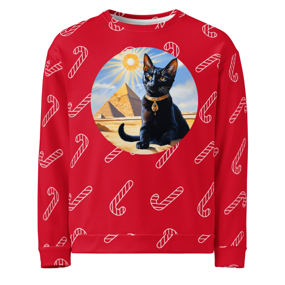 PugMug Custom Black Abyssinian Cat Ugly Christmas Sweatshirt