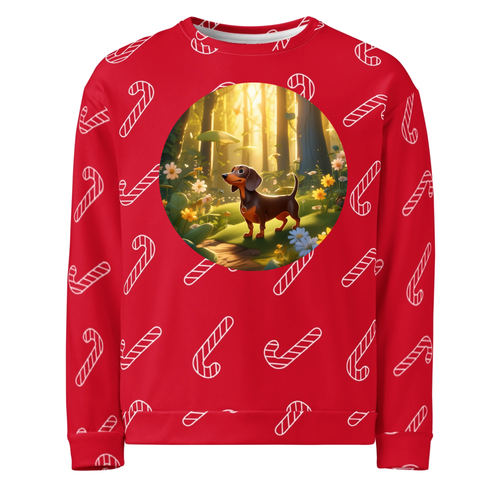 PugMug Custom Tan Dachshund Ugly Christmas Sweatshirt