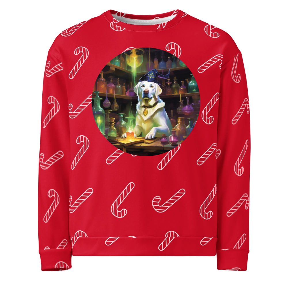 PugMug Custom White Labrador Retriever Ugly Christmas Sweatshirt