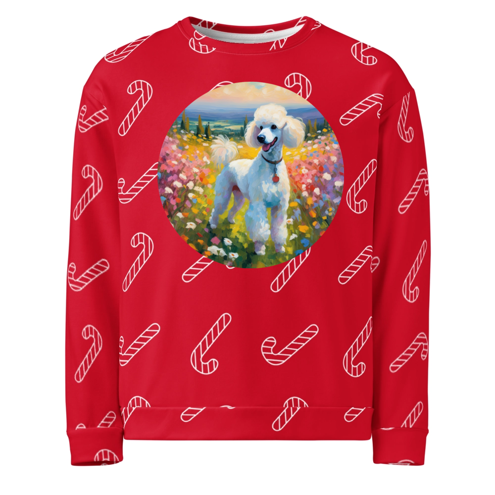 PugMug Custom White Poodle Ugly Christmas Sweatshirt