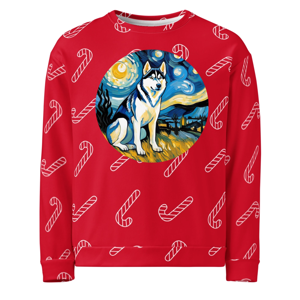 PugMug Custom Siberian Husky Ugly Christmas Sweatshirt