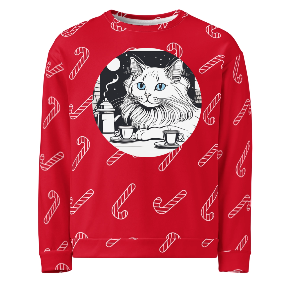 PugMug Custom White Ragdoll Cat Ugly Christmas Sweatshirt