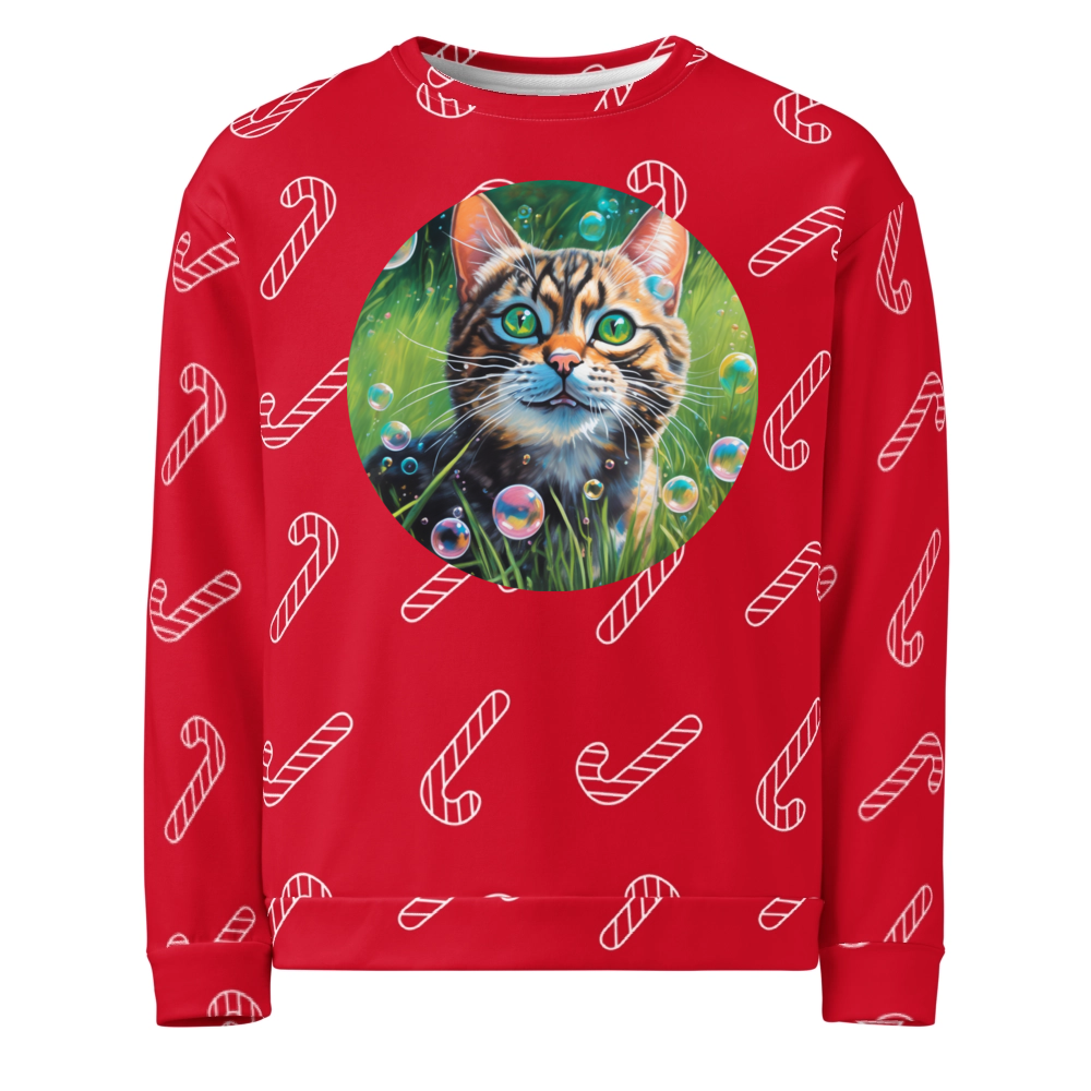 PugMug Custom Tabby Exotic Cat Ugly Christmas Sweatshirt