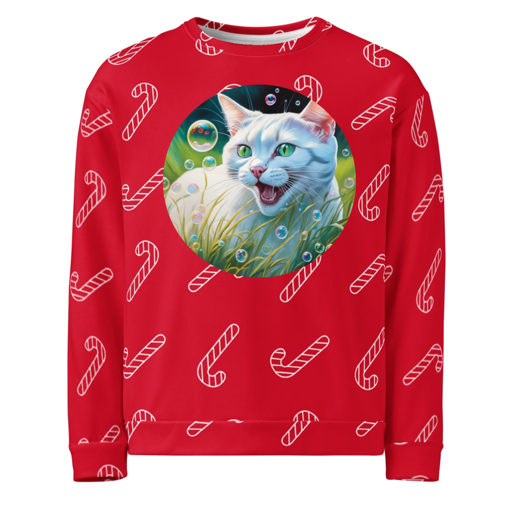 PugMug Custom White Exotic Cat Ugly Christmas Sweatshirt