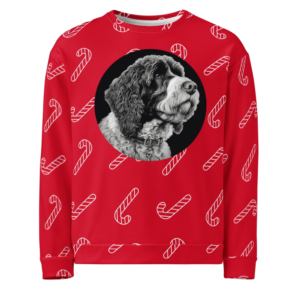 PugMug Custom Portuguese Water Dog Ugly Christmas Sweatshirt