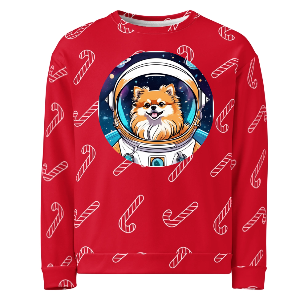 PugMug Custom Tan Pomeranian Ugly Christmas Sweatshirt