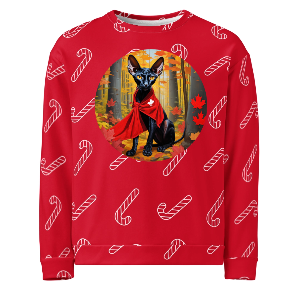 PugMug Custom Black Sphynx Cat Ugly Christmas Sweatshirt