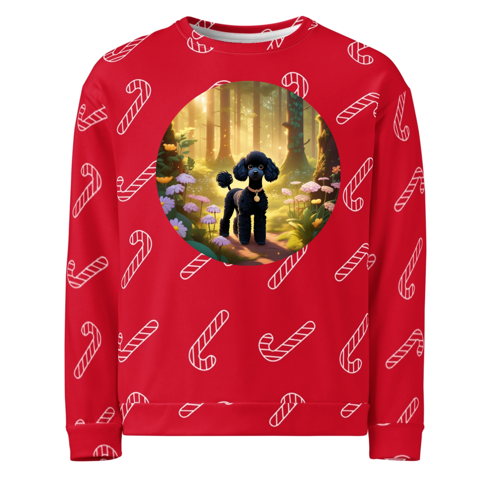 PugMug Custom Black Poodle Ugly Christmas Sweatshirt